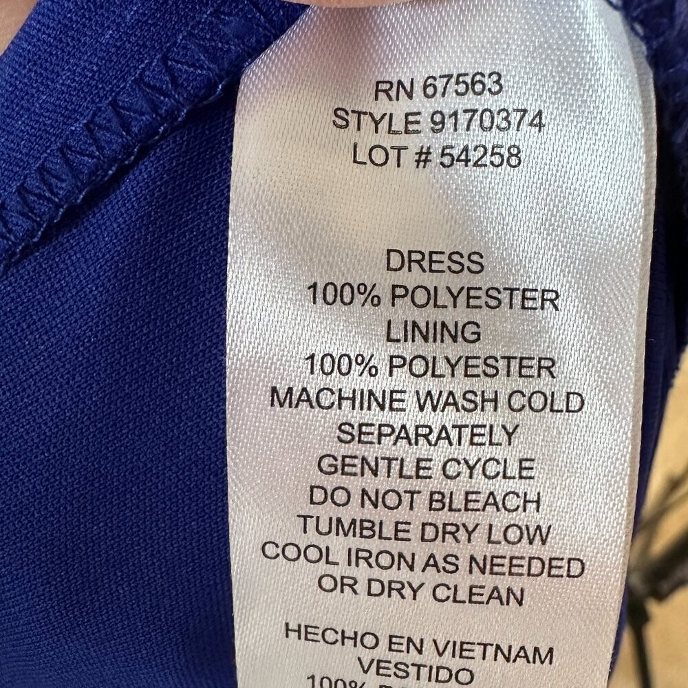 NWOT SLNY Womens Blue Sleeveless Pullover Surplice Hi-Low Maxi Dress Size: 6 - Picture 10 of 11